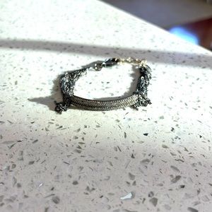 Sterling, silver and diamond bracelet